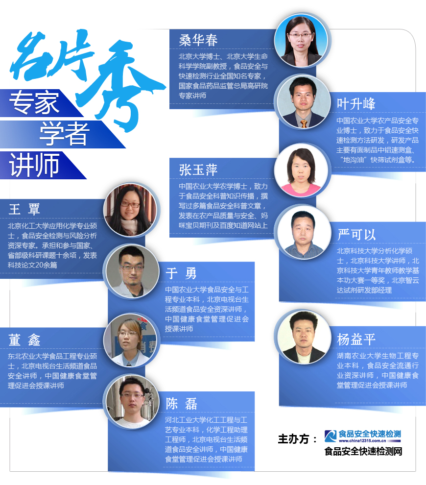 首屆《食品安全快速檢測培訓(xùn)班》專家?學(xué)者?講師名片 首屆《食品安全快速檢測培訓(xùn)班》專家?學(xué)者?講師名片